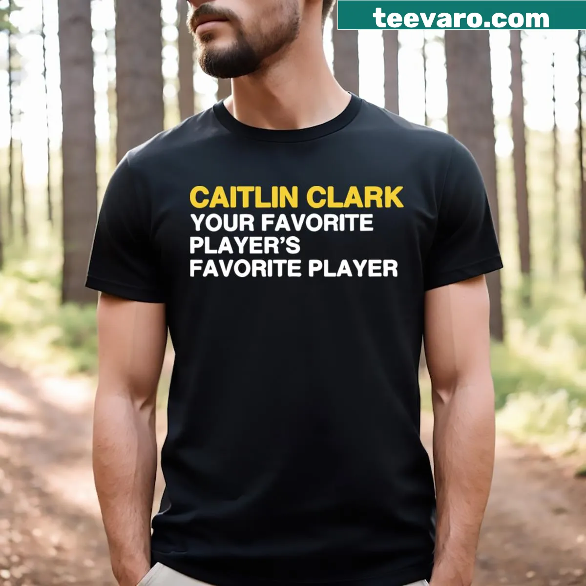 T-shirt celebrating Caitlin Clark as a favorite player — on a men's t-shirt