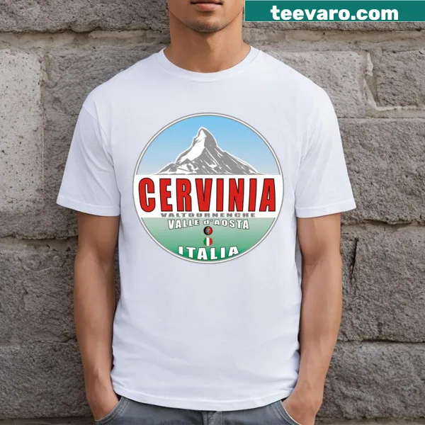Illustration of Cervinia, Italy on a T-shirt