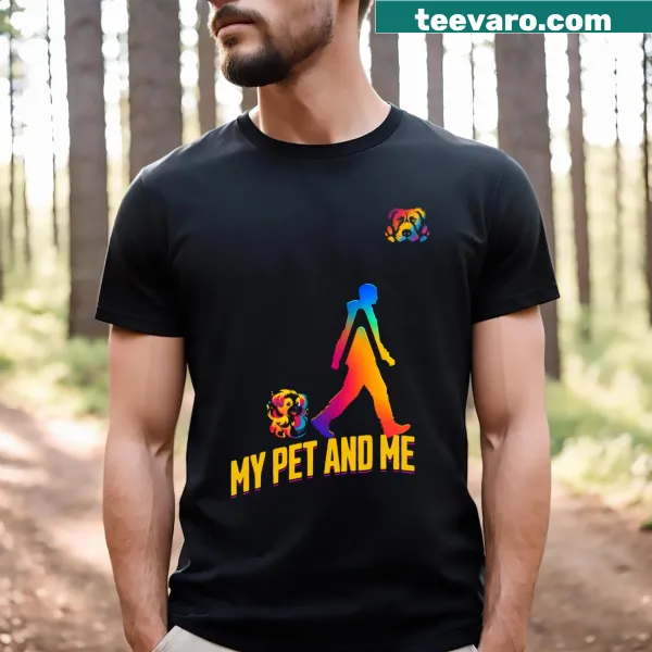 Illustrated T-shirt capturing the bond between pet and owner