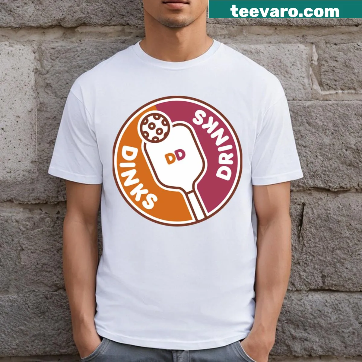 Funny Dinks N' Drinks shirt for social gatherings — on a men's t-shirt