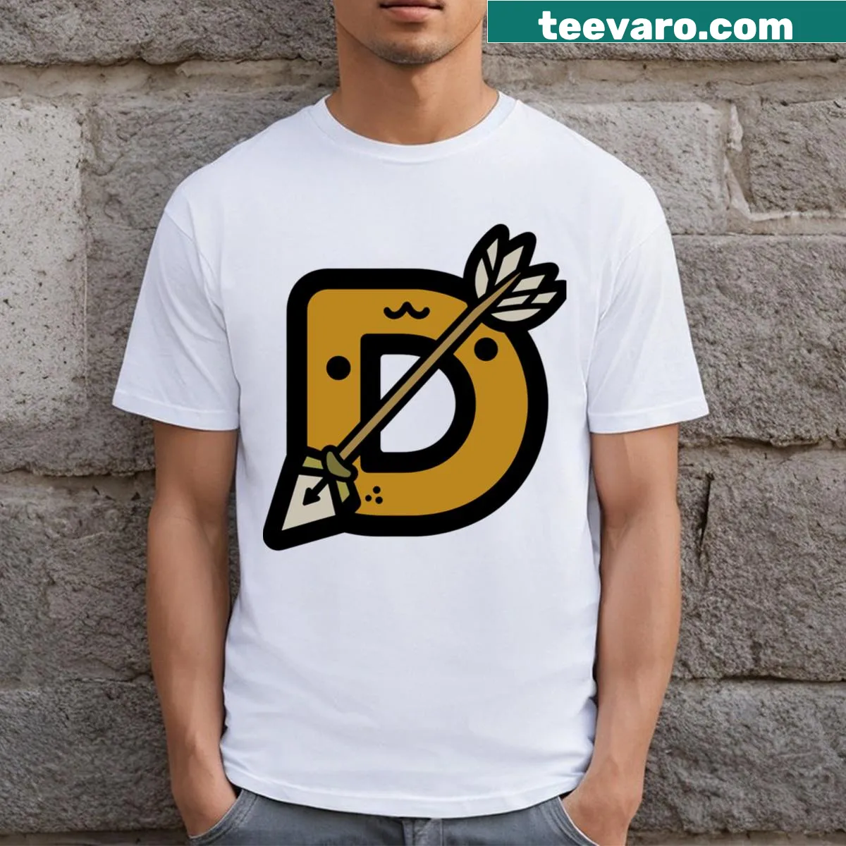 Minimalist T-shirt featuring the first letter of the name in elegant font — on a men's t-shirt