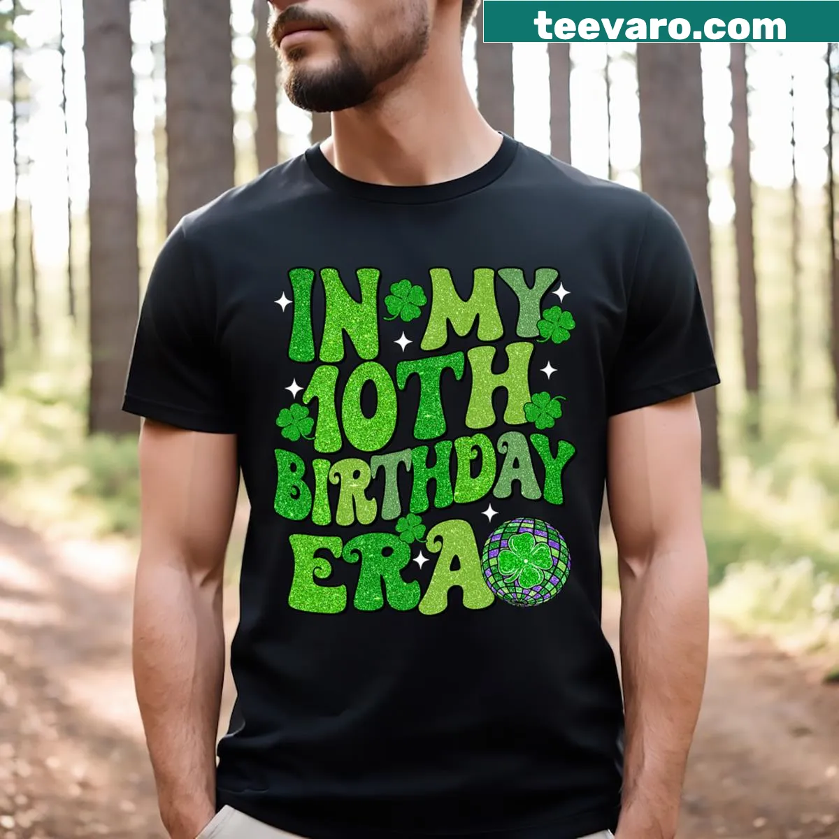 Festive St. Patrick's Day birthday t-shirt for kids with fun graphics — on a men's t-shirt