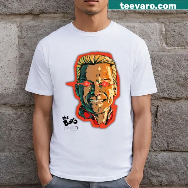 Dynamic superhero graphic t-shirt featuring Homelander