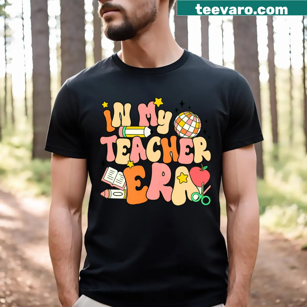 Teacher appreciation t-shirt with the phrase In My Teacher Era — on a men's t-shirt