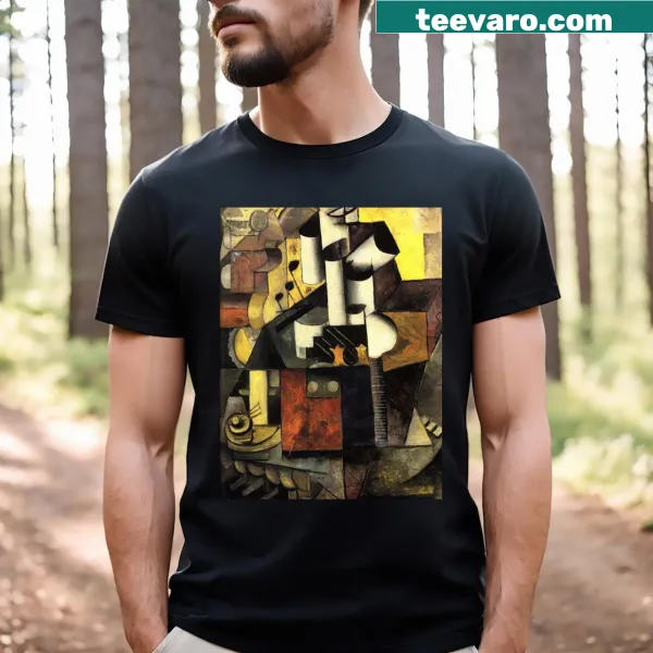Minimalist T-shirt featuring abstract shapes inspired by Kazimir Malevich