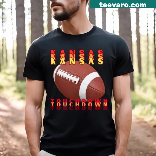 Bold Touchdown lettering on essential sports t-shirt