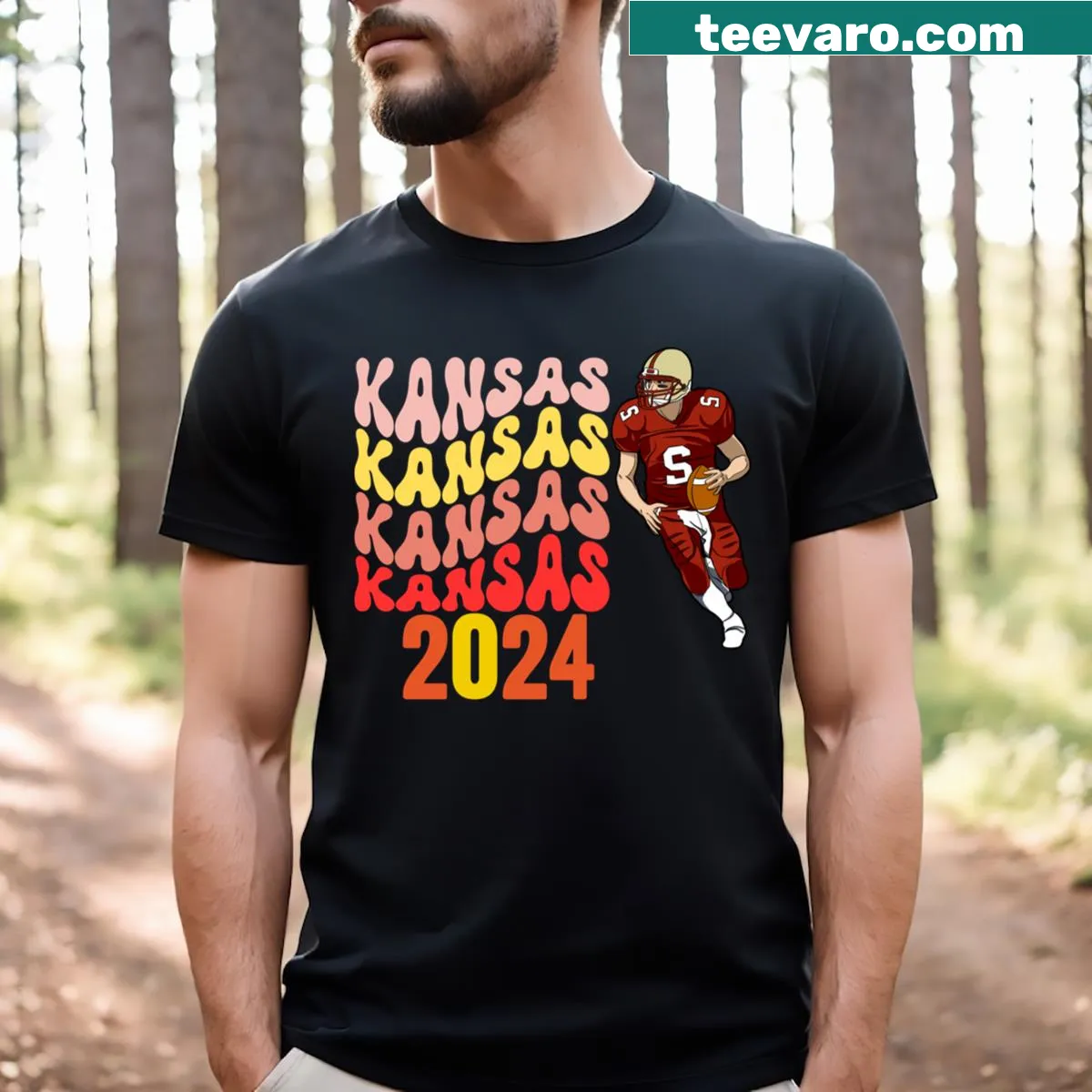 Kc Touchdown T-shirt featuring a bold football touchdown design — on a men's t-shirt