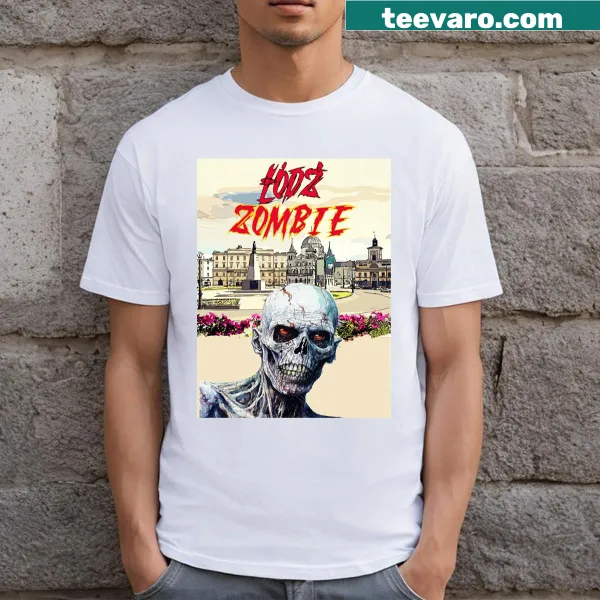 Lodz Zombie themed T-shirt with a funny zombie graphic
