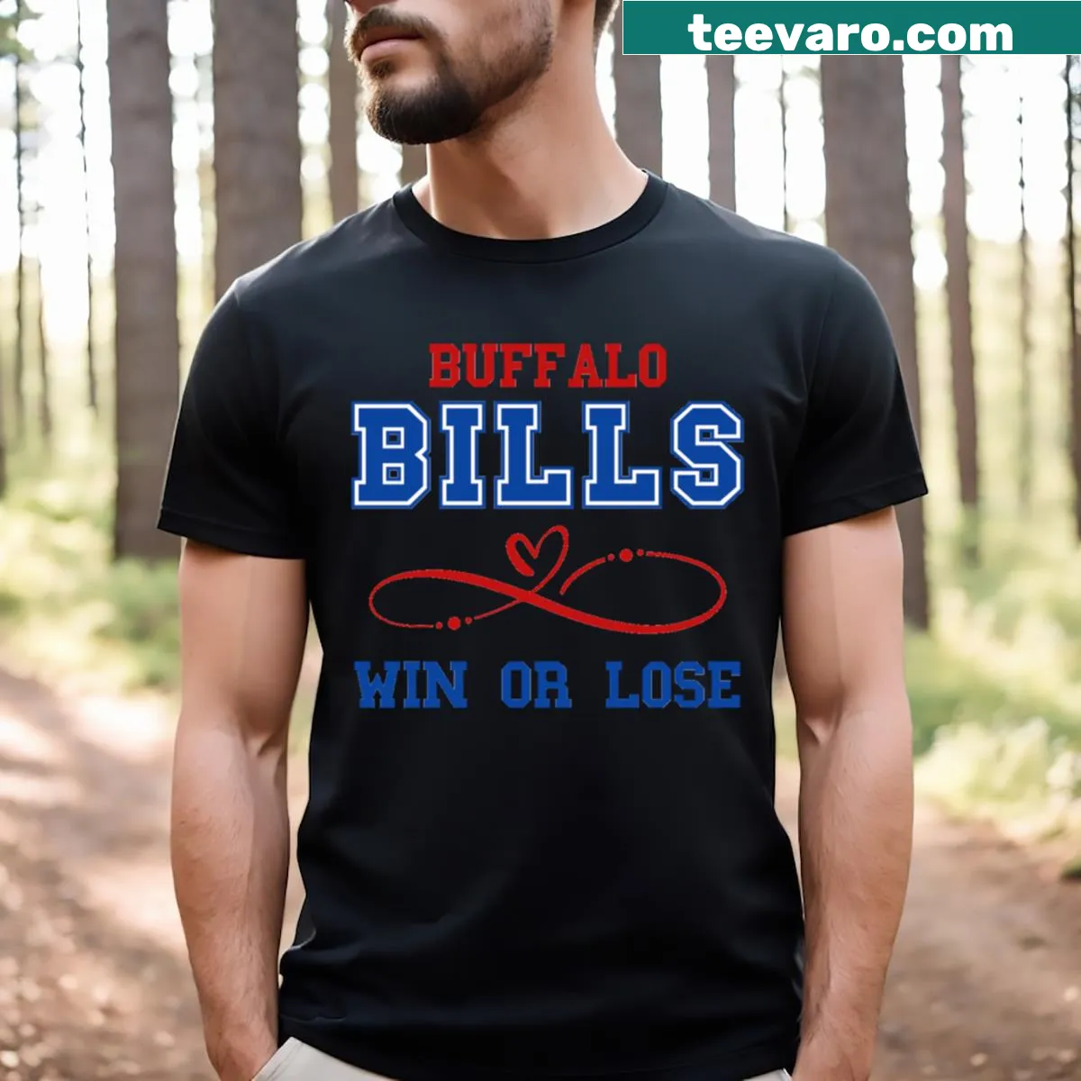 T-shirt with the phrase 'Love My Buffalo Bills' for fans — on a men's t-shirt