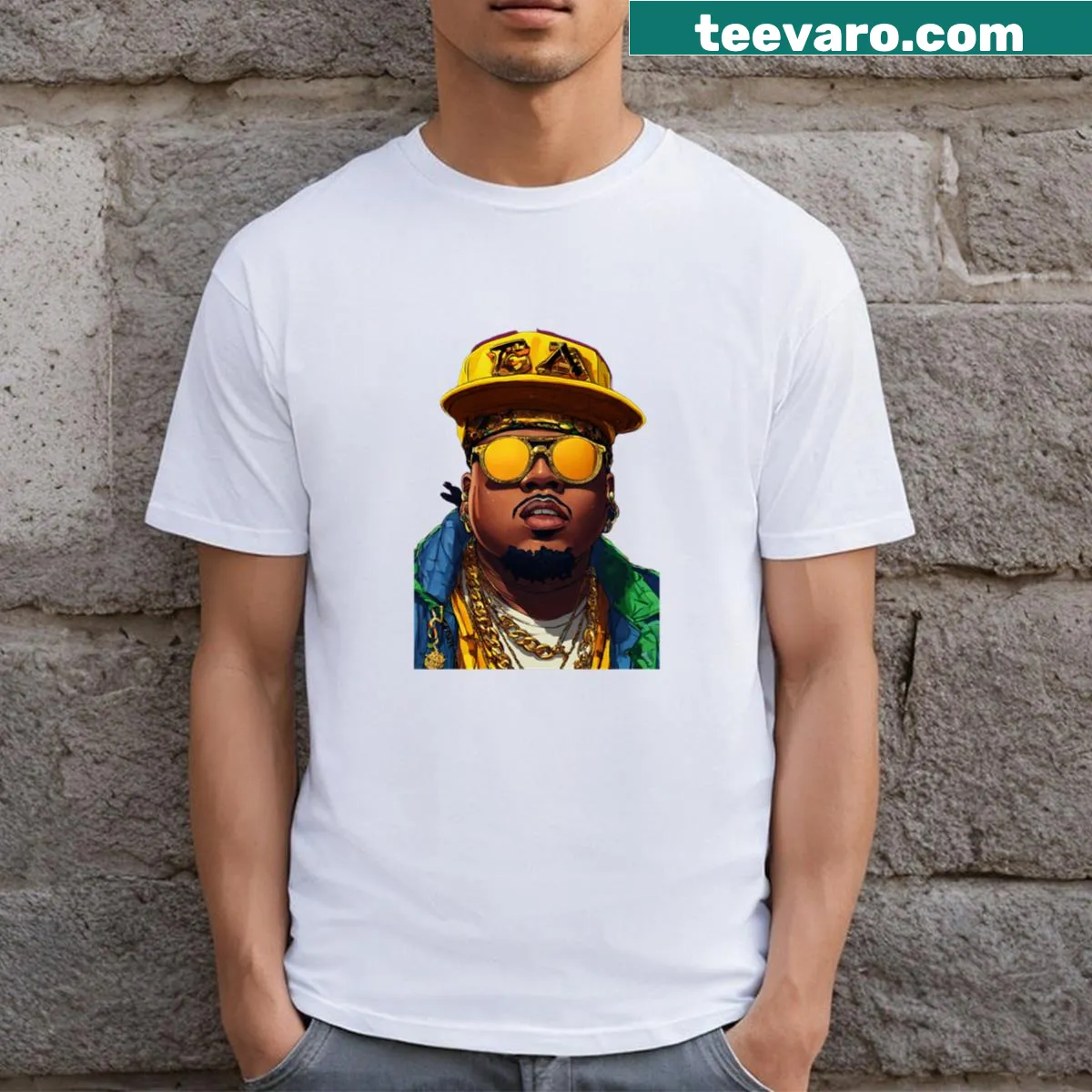 Funny glasses graphic T-shirt for men — on a men's t-shirt