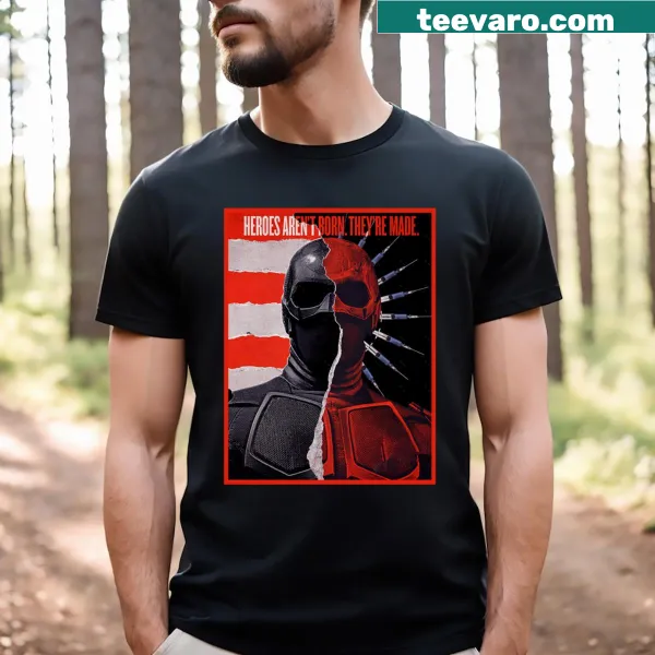 T-shirt with the phrase 'Never Meet Your Heroes' in bold typography
