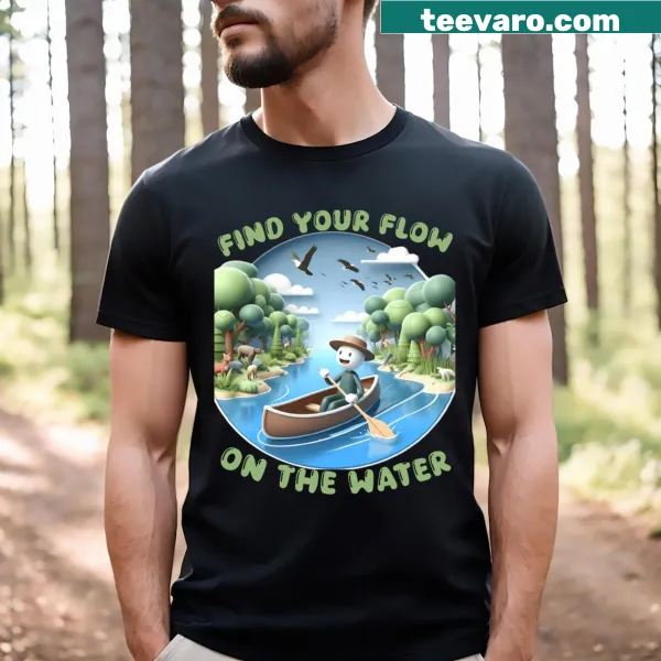 T-shirt promoting the Olympics 2024 with the phrase 'Finding Your Flow On The Water'