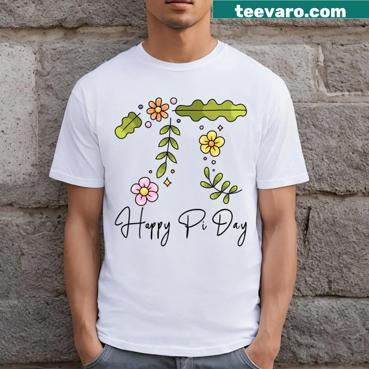Pi symbol and number 314 design on a T-shirt — on a men's t-shirt