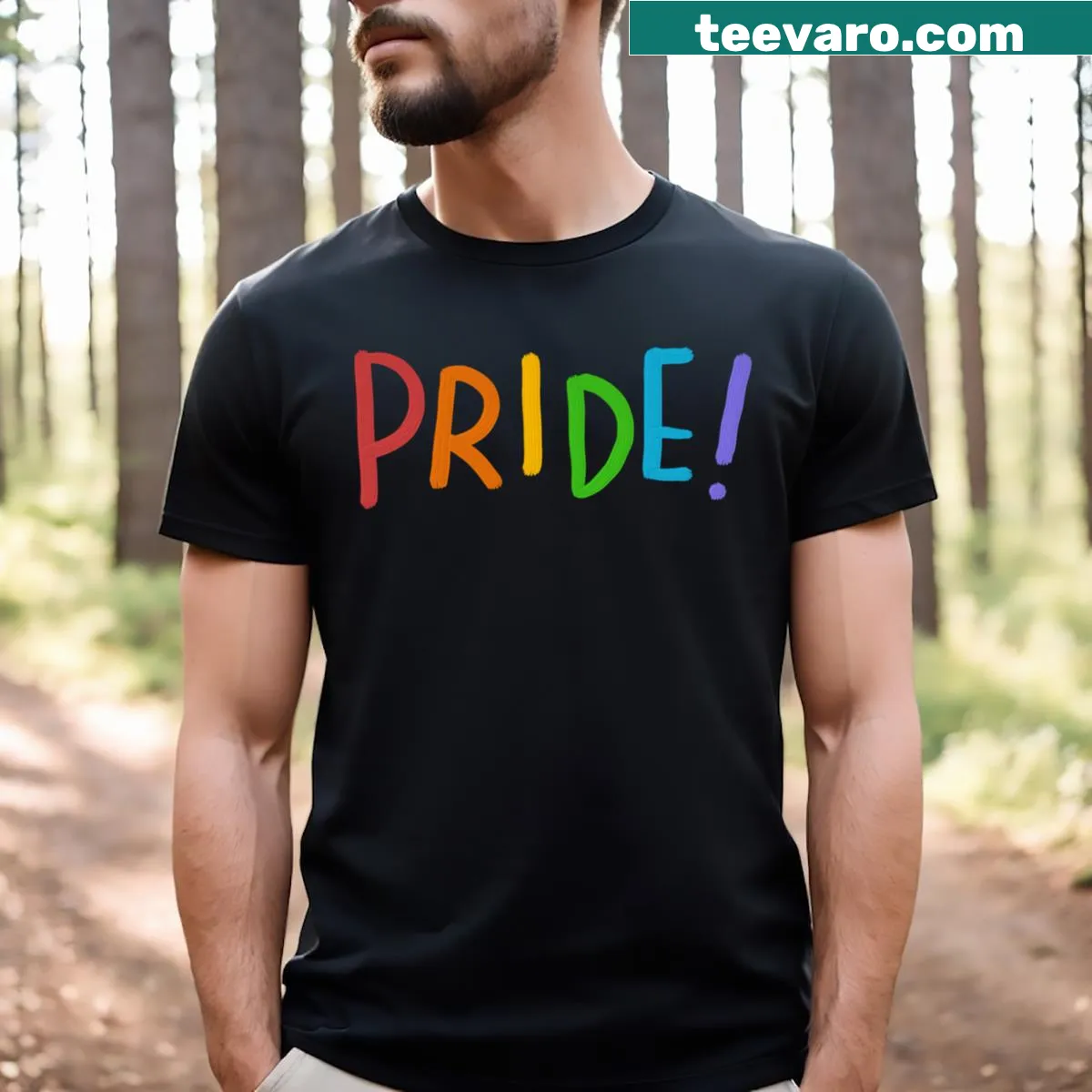 Pride-themed t-shirt celebrating love and acceptance — on a men's t-shirt