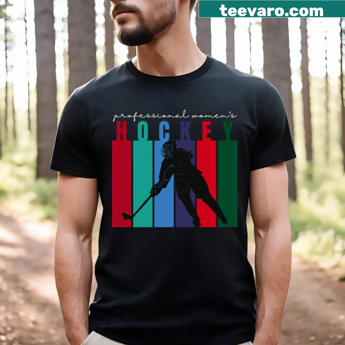 T-shirt featuring the Professional's Hockey League logo — on a men's t-shirt