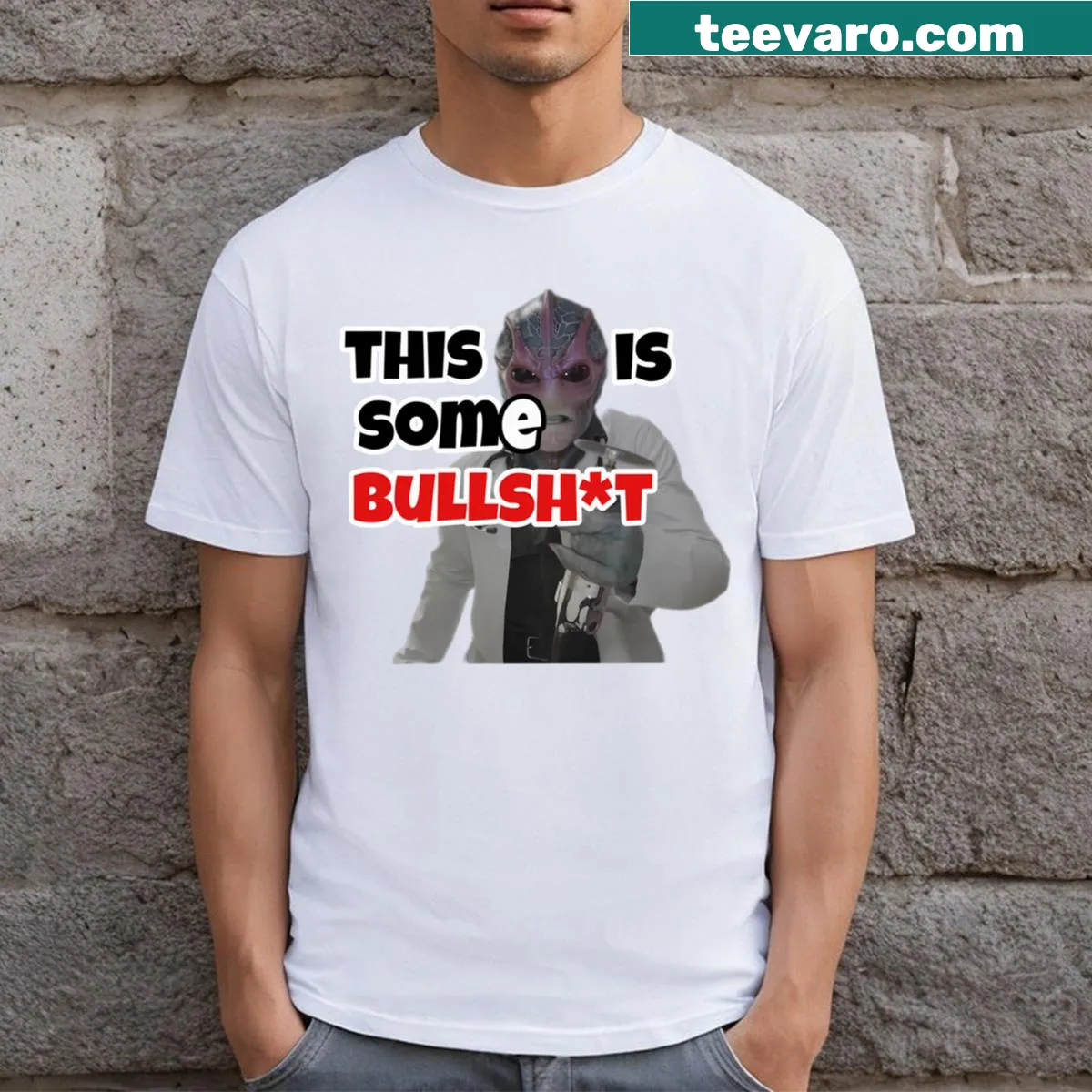 T-shirt with humorous text saying 'This Is Some Bullshit' — on a men's t-shirt