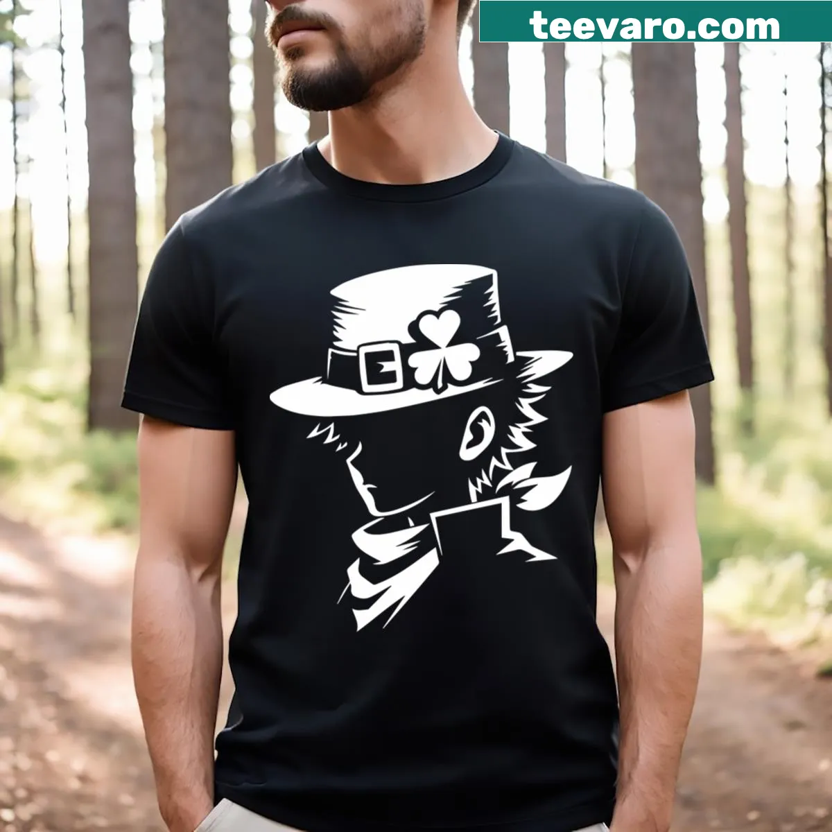 Illustrative T-shirt celebrating Saint Luffy Day with adventurous themes — on a men's t-shirt