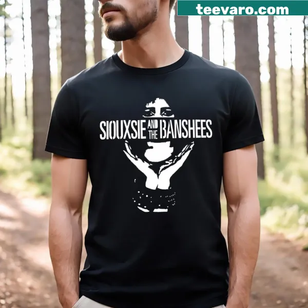 Vintage-style T-shirt featuring Siouxsie and the Banshees logo