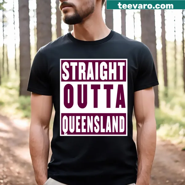 Typographic design saying 'Straight Outta Queensland'