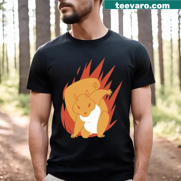 Illustration of a superhero squirrel on a playful t-shirt