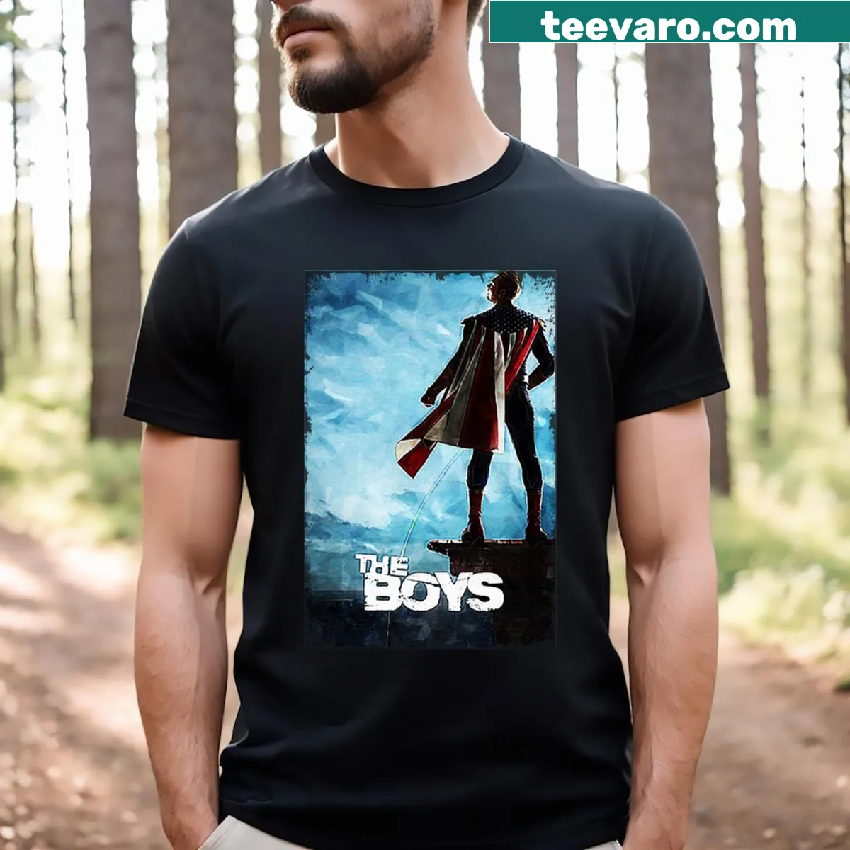 T-shirt featuring a humorous design inspired by The Boys TV show — on a men's t-shirt