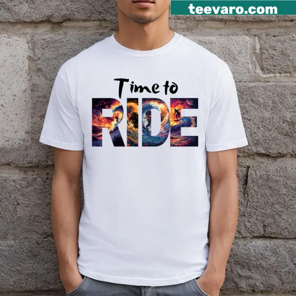 T-shirt with a whimsical graphic depicting space travel