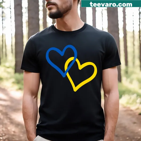 T-shirt with heart graphics representing Ukraine
