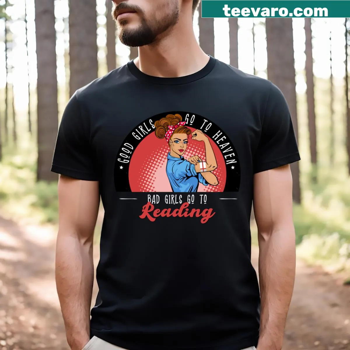 Sarcastic Badass Girl From Reading graphic T-shirt — on a men's t-shirt