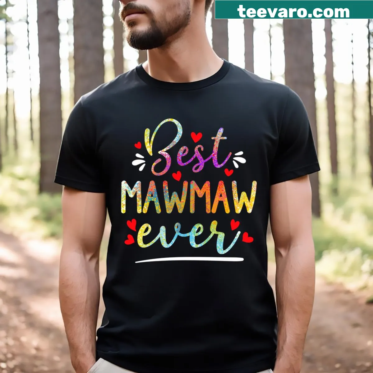 Funny Mawmaw t-shirt with humorous text design — on a men's t-shirt