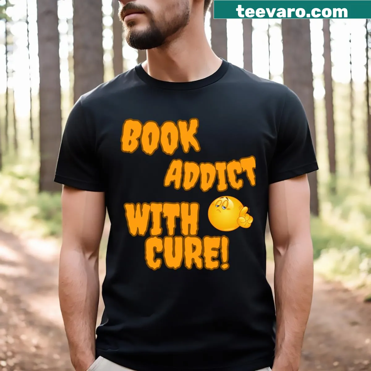 Inspirational typography design celebrating book reading — on a men's t-shirt