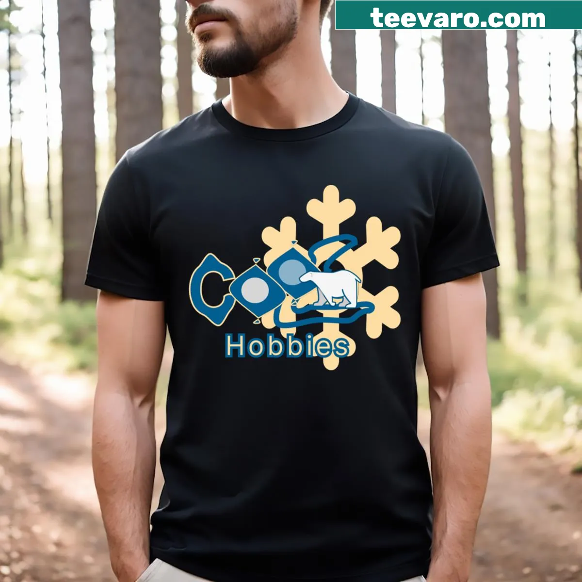 Graphic celebrating various hobbies on a T-shirt — on a men's t-shirt