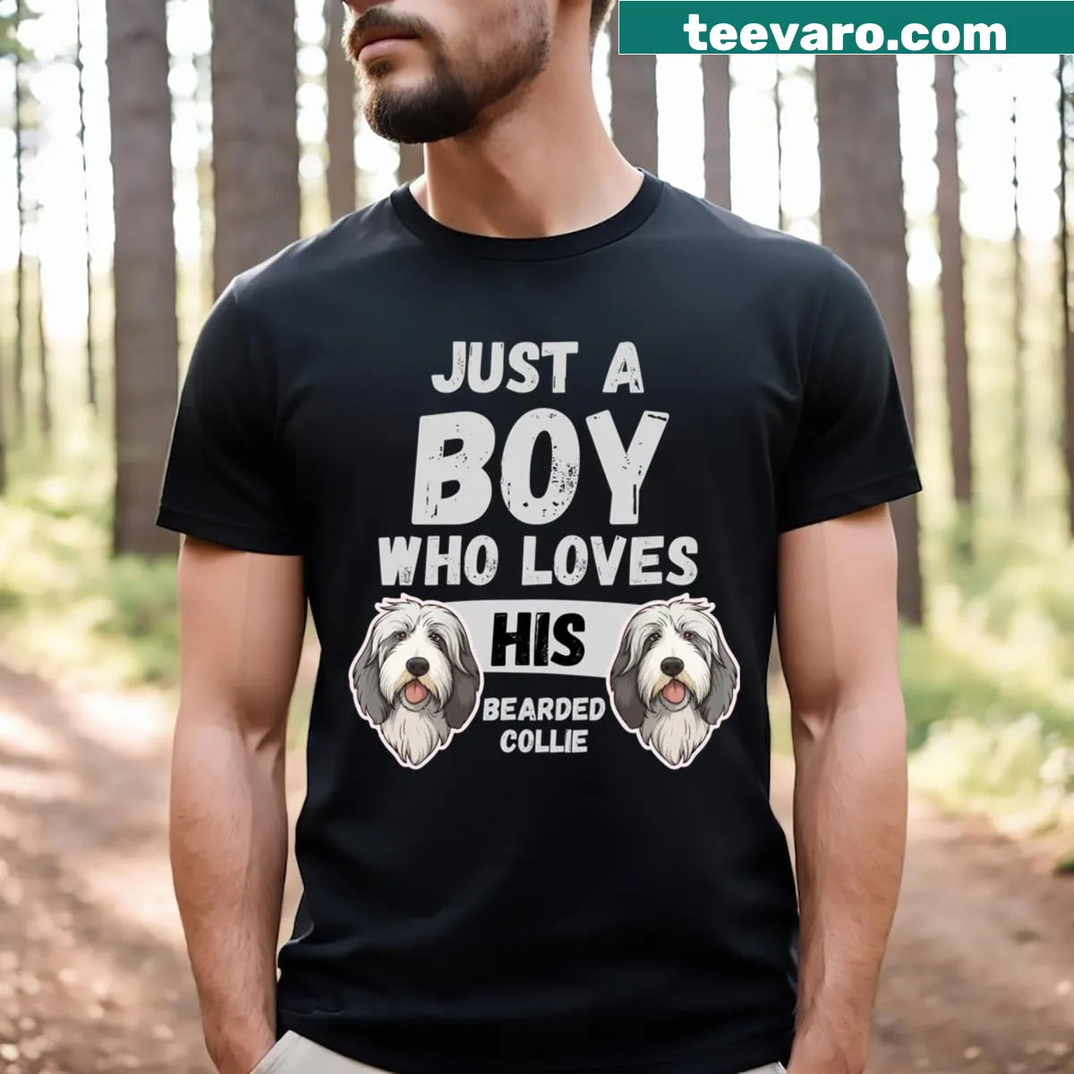 Illustration of a Bearded Collie on t-shirt — on a men's t-shirt