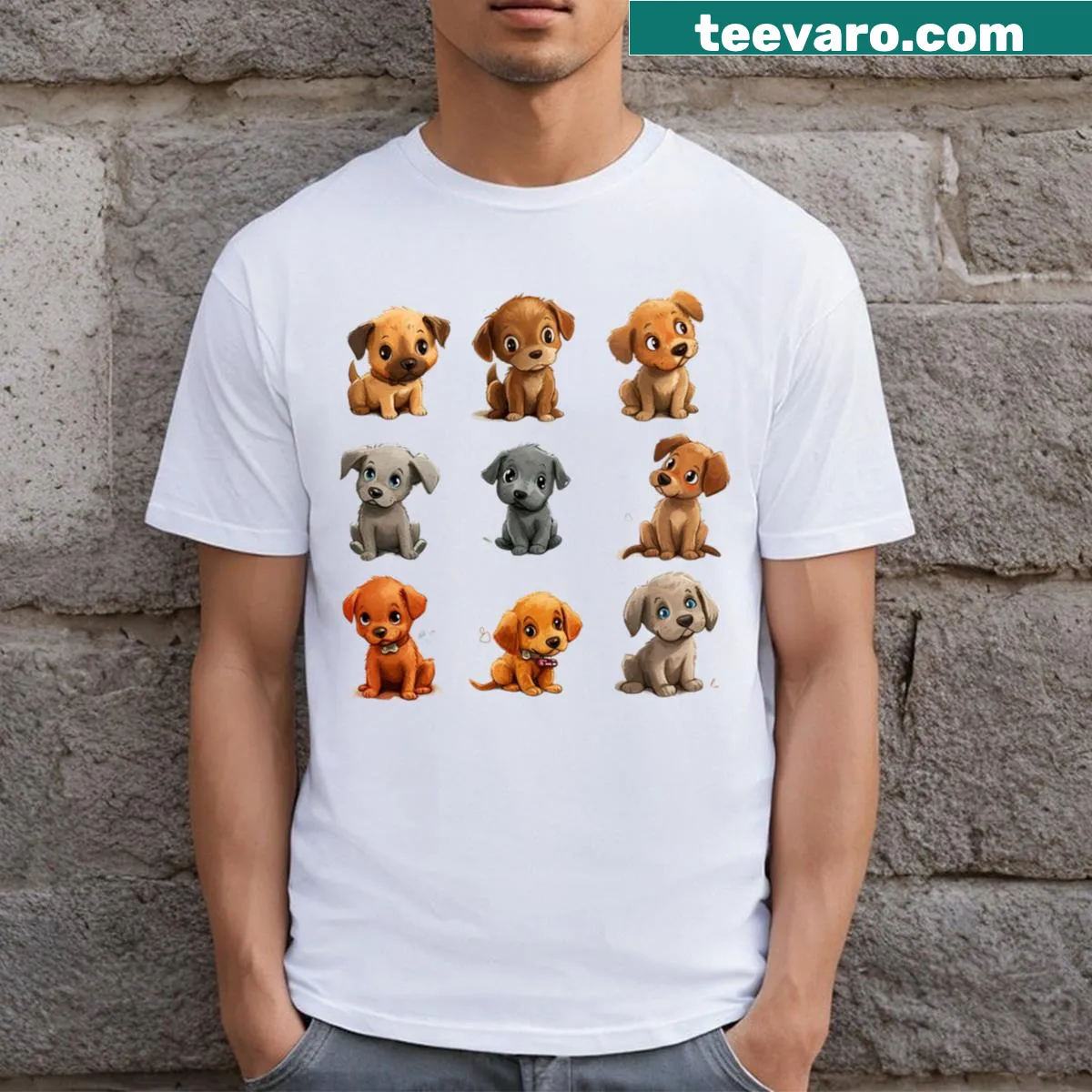 Typography design proclaiming love for dogs — on a men's t-shirt