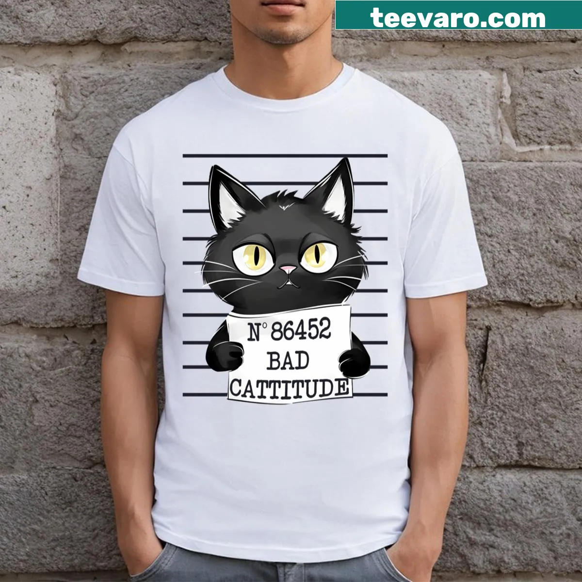 Funny text design on a cat lover t-shirt — on a men's t-shirt