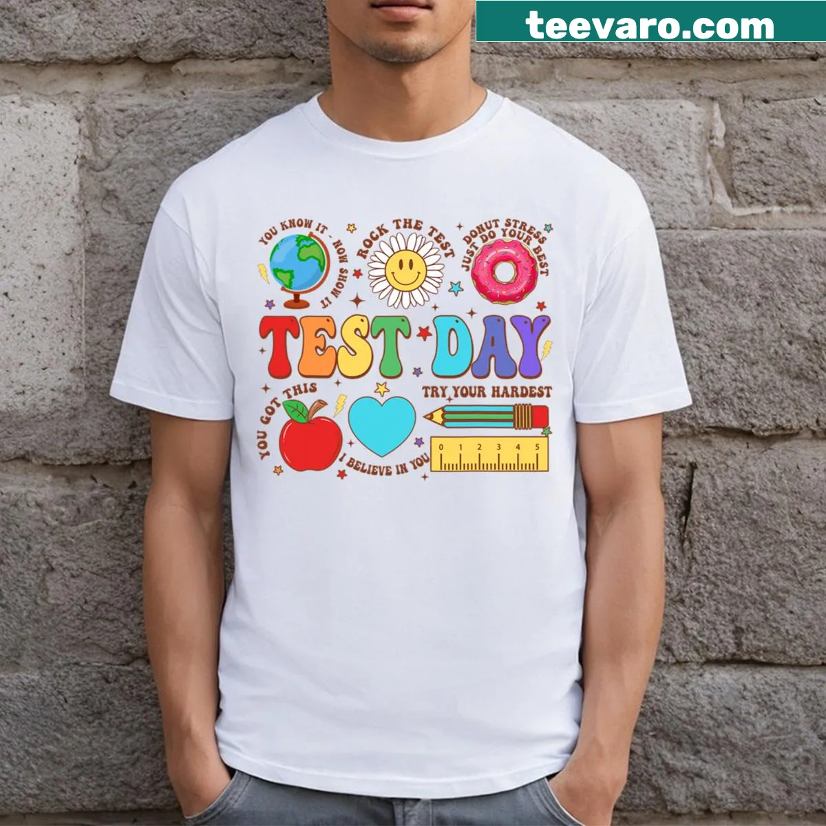 Motivational quote design for students and teachers on a t-shirt — on a men's t-shirt