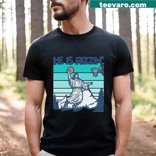 Easter-themed T-shirt featuring Jesus playing baseball with an uplifting message.