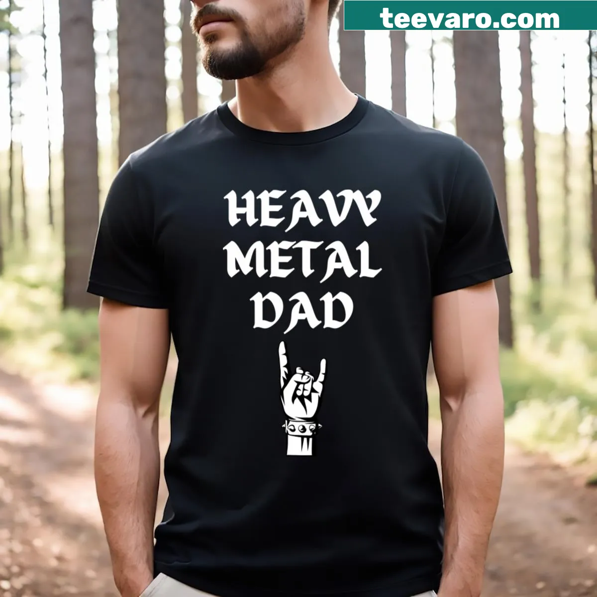 Retro Heavy Metal Dad t-shirt with bold graphic — on a men's t-shirt