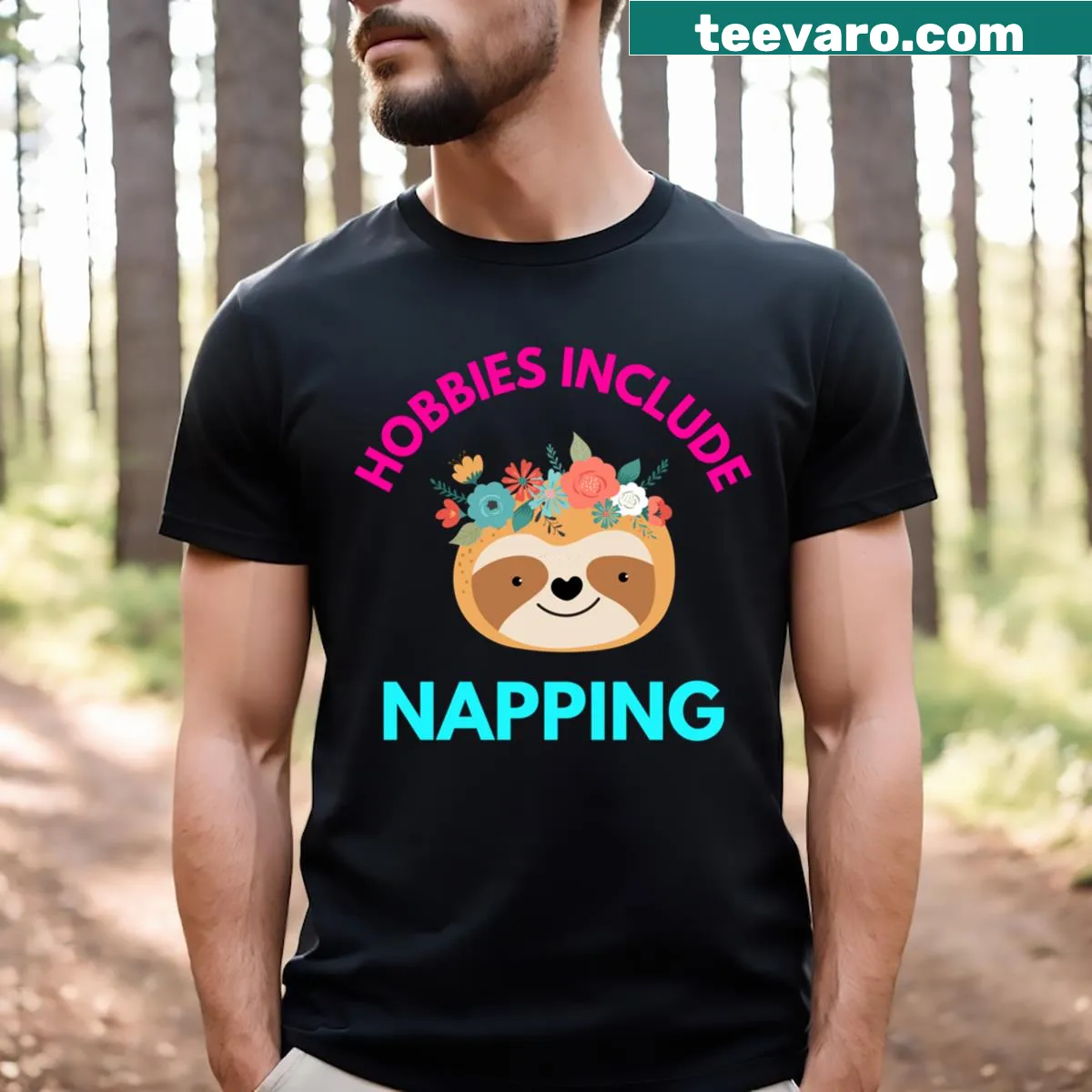 Humorous T-shirt celebrating the hobby of napping. — on a men's t-shirt