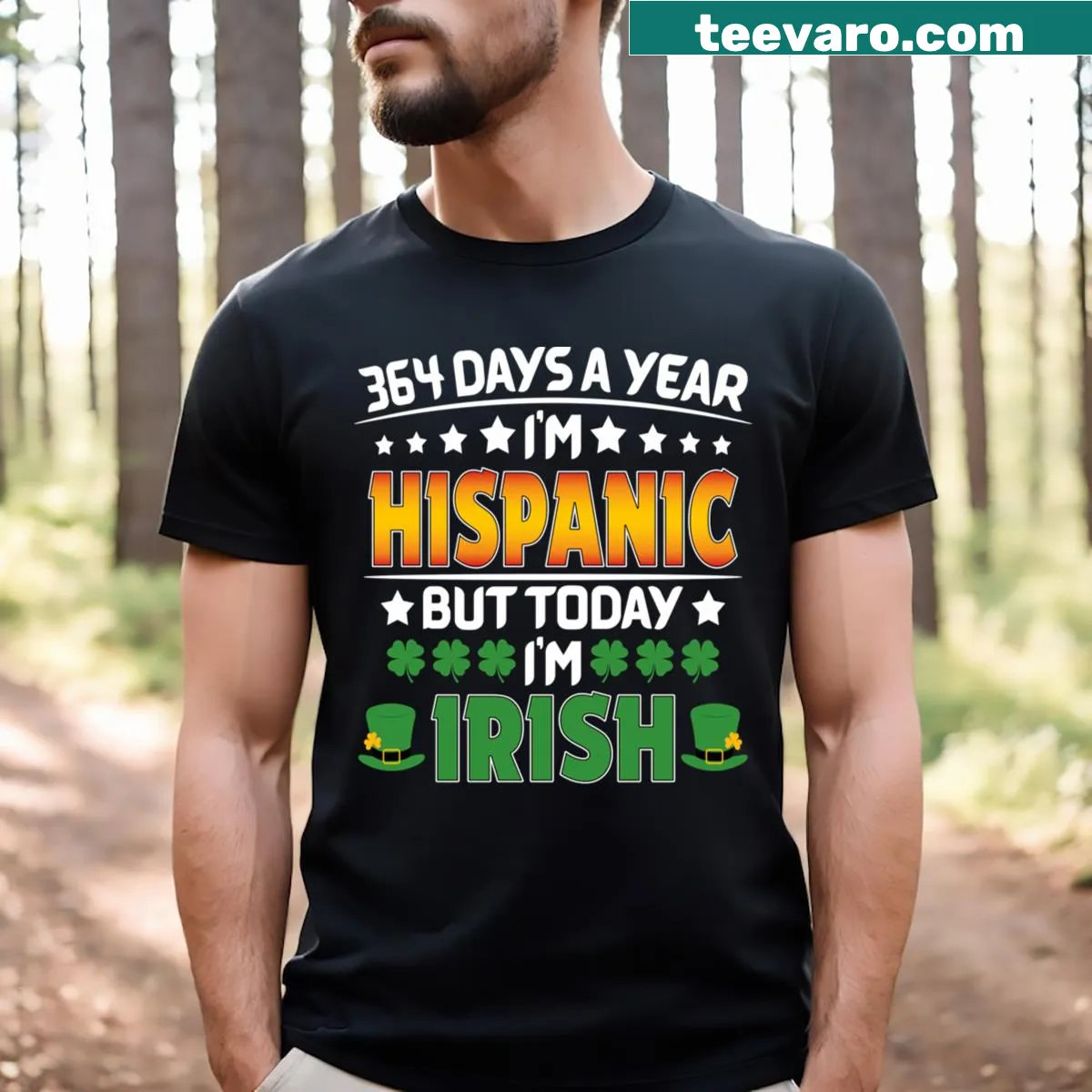 Funny St. Patrick's Day T-shirt with cultural blend text — on a men's t-shirt