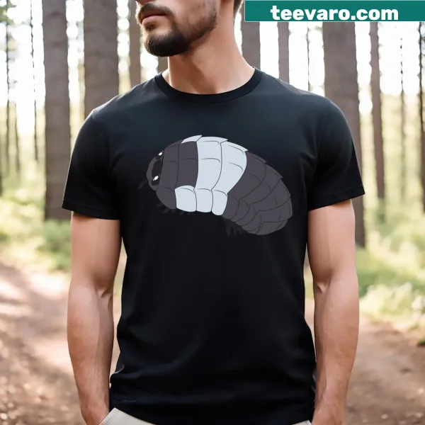 Playful illustration of a panda isopod on a t-shirt