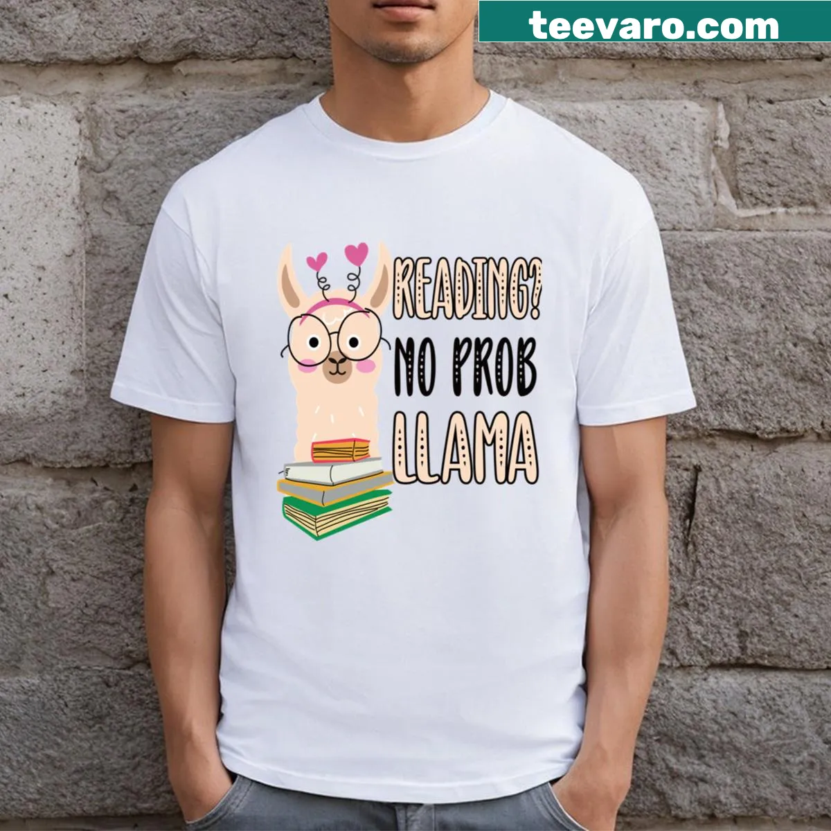 Inspirational t-shirt for reading teachers celebrating book love — on a men's t-shirt