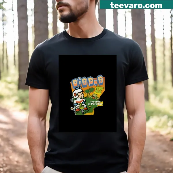 Graphic tee featuring nostalgic retro video game elements