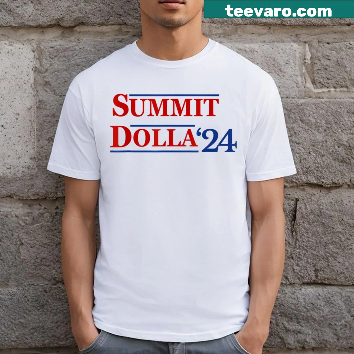 Funny Summit Dolla 2024 Election Years T-shirt with bold typography — on a men's t-shirt