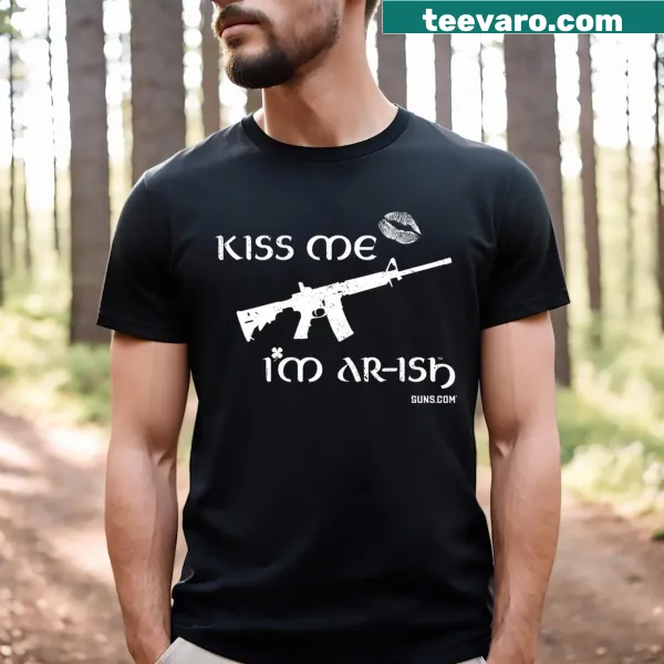 Kiss Me I'm Arish graphic t-shirt for St. Patrick's Day