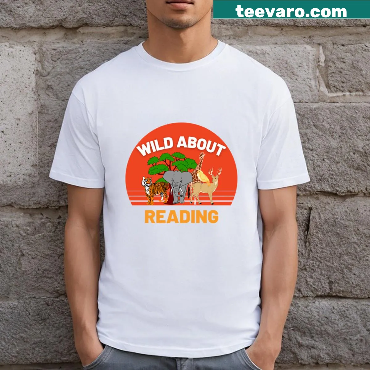 Whimsical illustration celebrating reading and books for kids — on a men's t-shirt