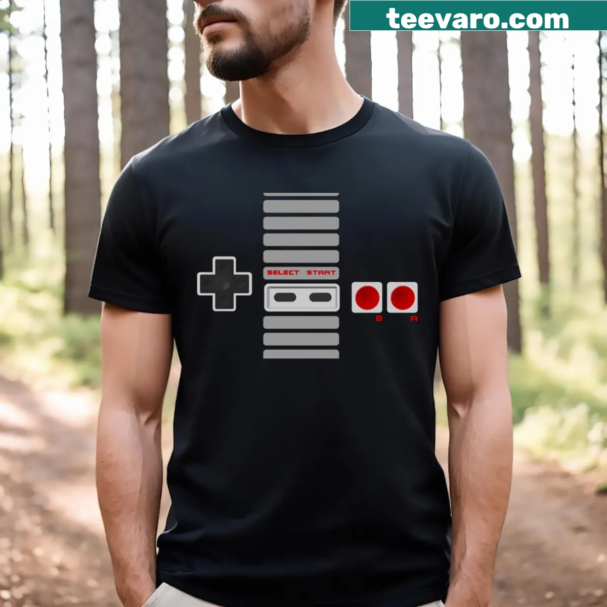 Classic gaming joystick graphic on T-shirt — on a men's t-shirt