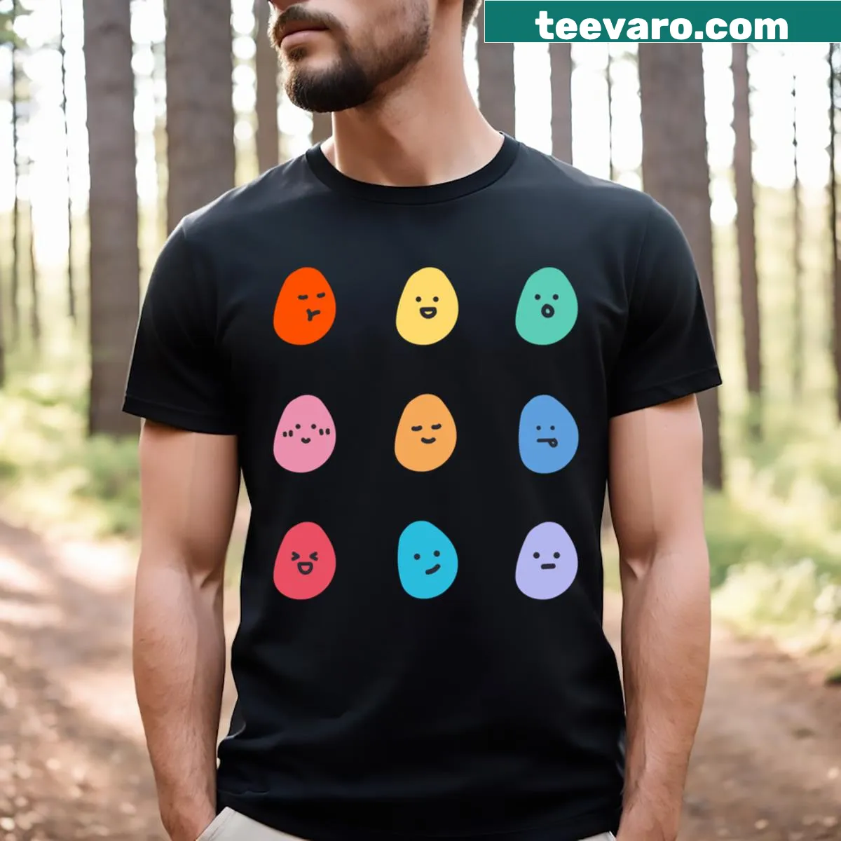 T-shirt with playful dot arrangement in a minimalist design — on a men's t-shirt