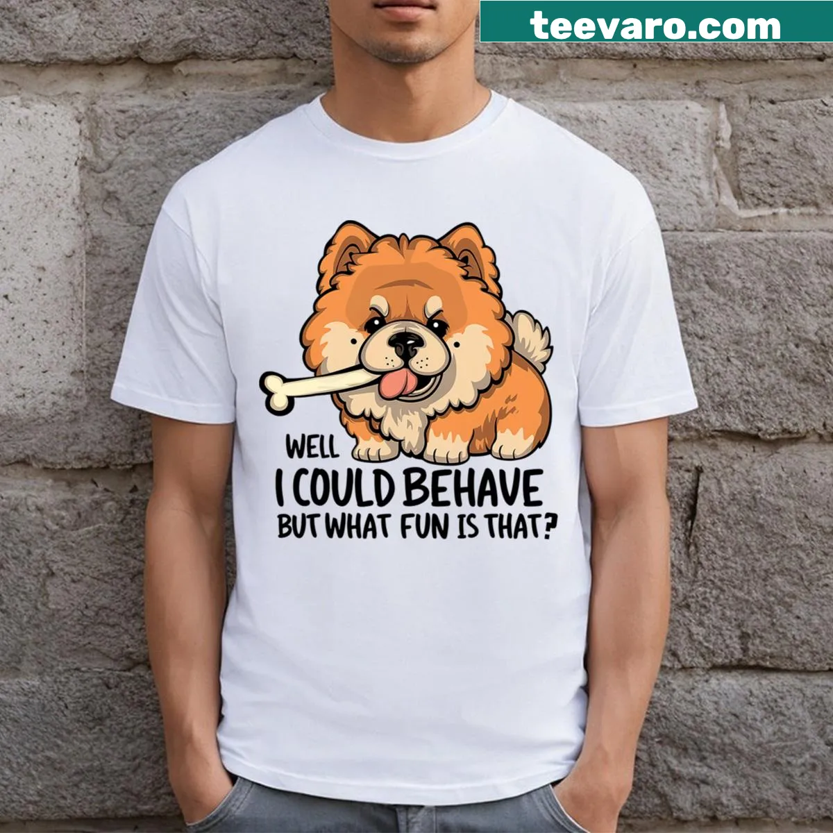 Funny t-shirt for Chow Chow lovers with a cute quote about stubbornness — on a men's t-shirt