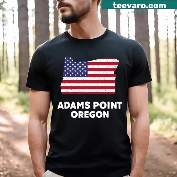 Distressed USA flag t-shirt representing Adams Point, Oregon