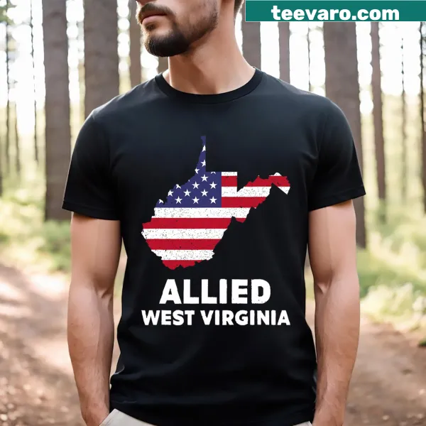 Vintage distressed USA flag t-shirt themed for Allied, West Virginia